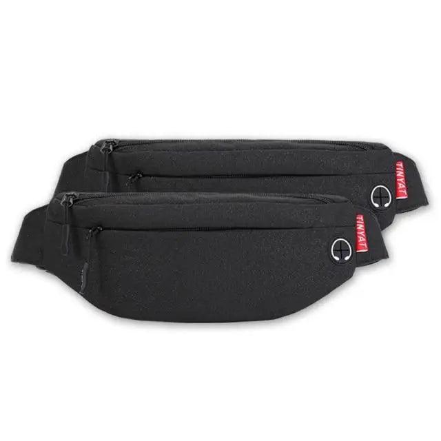 Black Crossbody Fanny Pack Simple Design Belt Bag Canvas Hands Free Travel Bag Sports Workout Durable Lightweight Fanny Packs For Festivals Stevvex