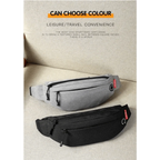 Black Crossbody Fanny Pack Simple Design Belt Bag Canvas Hands Free Travel Bag Sports Workout Durable Lightweight Fanny Packs For Festivals Stevvex
