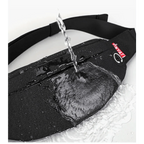 Black Crossbody Fanny Pack Simple Design Belt Bag Canvas Hands Free Travel Bag Sports Workout Durable Lightweight Fanny Packs For Festivals Stevvex