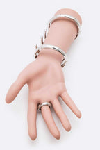 Black Crystal Spine Palm Bracelet Chain Ring Hand Cuff