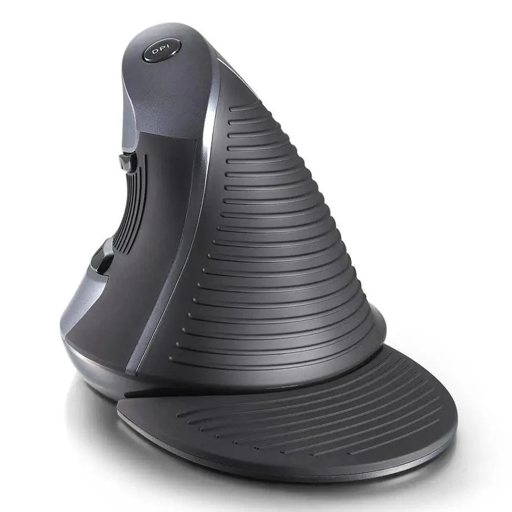 Black Ergonomic Design Office Vertical Mouse 6 Buttons 600/1000/1600 DPI Right Hand Mice With Wrist Mat Better Performance Mouse For PC Desktop Laptop Stevvex