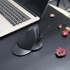 Black Ergonomic Design Office Vertical Mouse 6 Buttons 600/1000/1600 DPI Right Hand Mice With Wrist Mat Better Performance Mouse For PC Desktop Laptop Stevvex