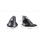 Black Ergonomic Design Office Vertical Mouse 6 Buttons 600/1000/1600 DPI Right Hand Mice With Wrist Mat Better Performance Mouse For PC Desktop Laptop Stevvex