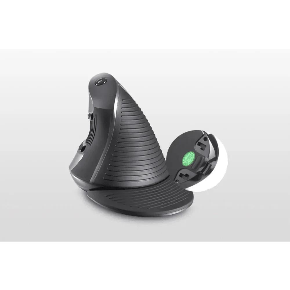 Black Ergonomic Design Office Vertical Mouse 6 Buttons 600/1000/1600 DPI Right Hand Mice With Wrist Mat Better Performance Mouse For PC Desktop Laptop Stevvex