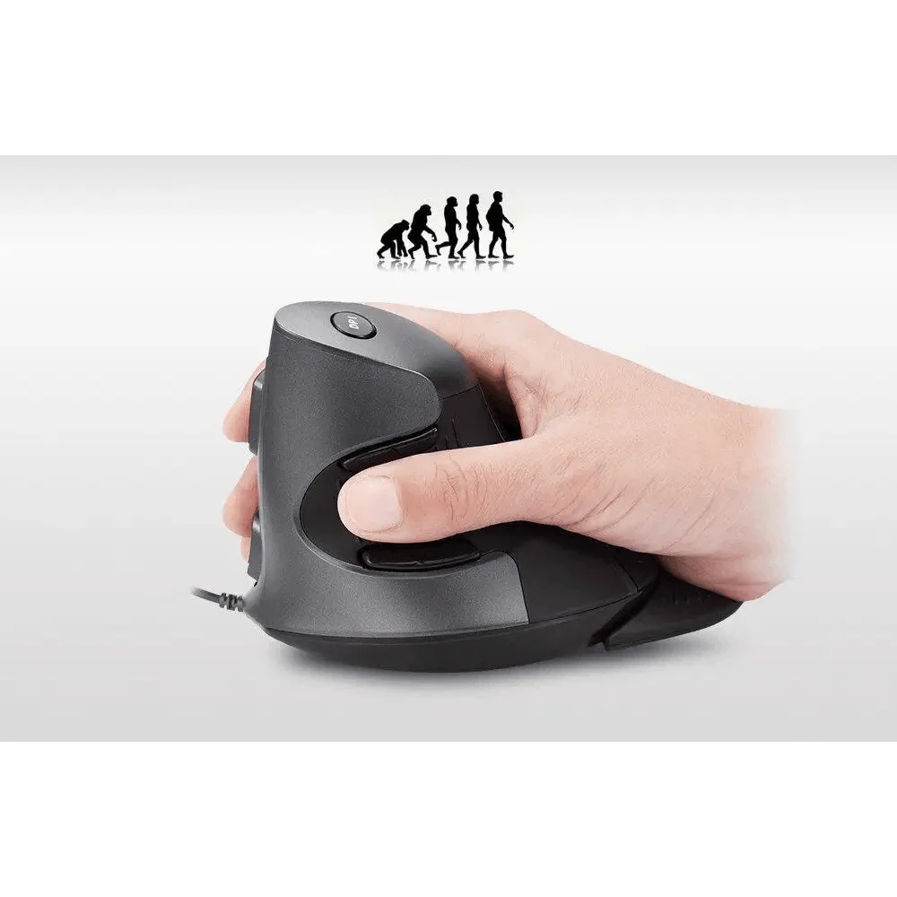 Black Ergonomic Design Vertical Mouse Adjustable DPI Optical Right Hand Mouse Reduce Wrist Pain 6 Buttons Modern Mouse For Computers Laptops PC Stevvex