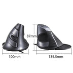 Black Ergonomic Design Vertical Mouse Adjustable DPI Optical Right Hand Mouse Reduce Wrist Pain 6 Buttons Modern Mouse For Computers Laptops PC Stevvex