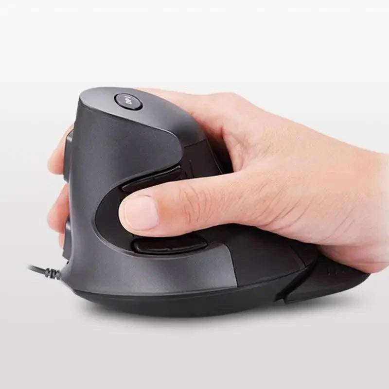 Black Ergonomic Design Vertical Mouse Adjustable DPI Optical Right Hand Mouse Reduce Wrist Pain 6 Buttons Modern Mouse For Computers Laptops PC Stevvex