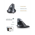 Black Ergonomic Design Vertical Mouse Adjustable DPI Optical Right Hand Mouse Reduce Wrist Pain 6 Buttons Modern Mouse For Computers Laptops PC Stevvex