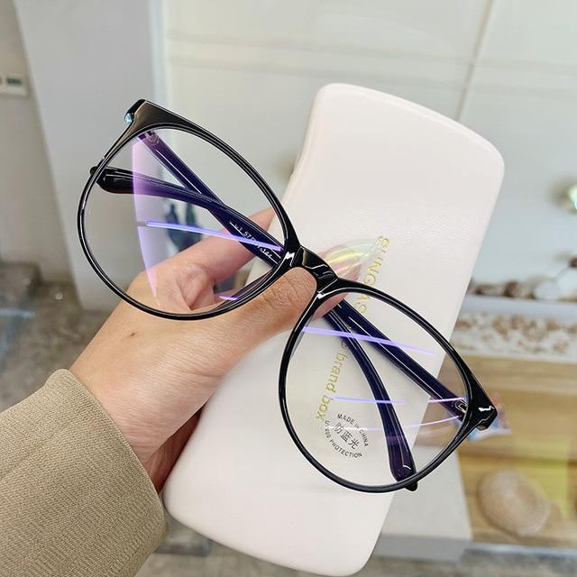Black Fashion Anti Blue Light Transparent Computer Glasses Lightweight Frames  For Women Men Round Eyewear Round Women Optical Eyewear Frames Vintage Cat Eye Stevvex