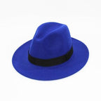 Black Fedora Hat Unisex Wide Brim Hat Autumn Winter Fedora Hat Wide Cap Winter Wool Classic Hat Men Elegant Gentleman Hat For Party Stevvex