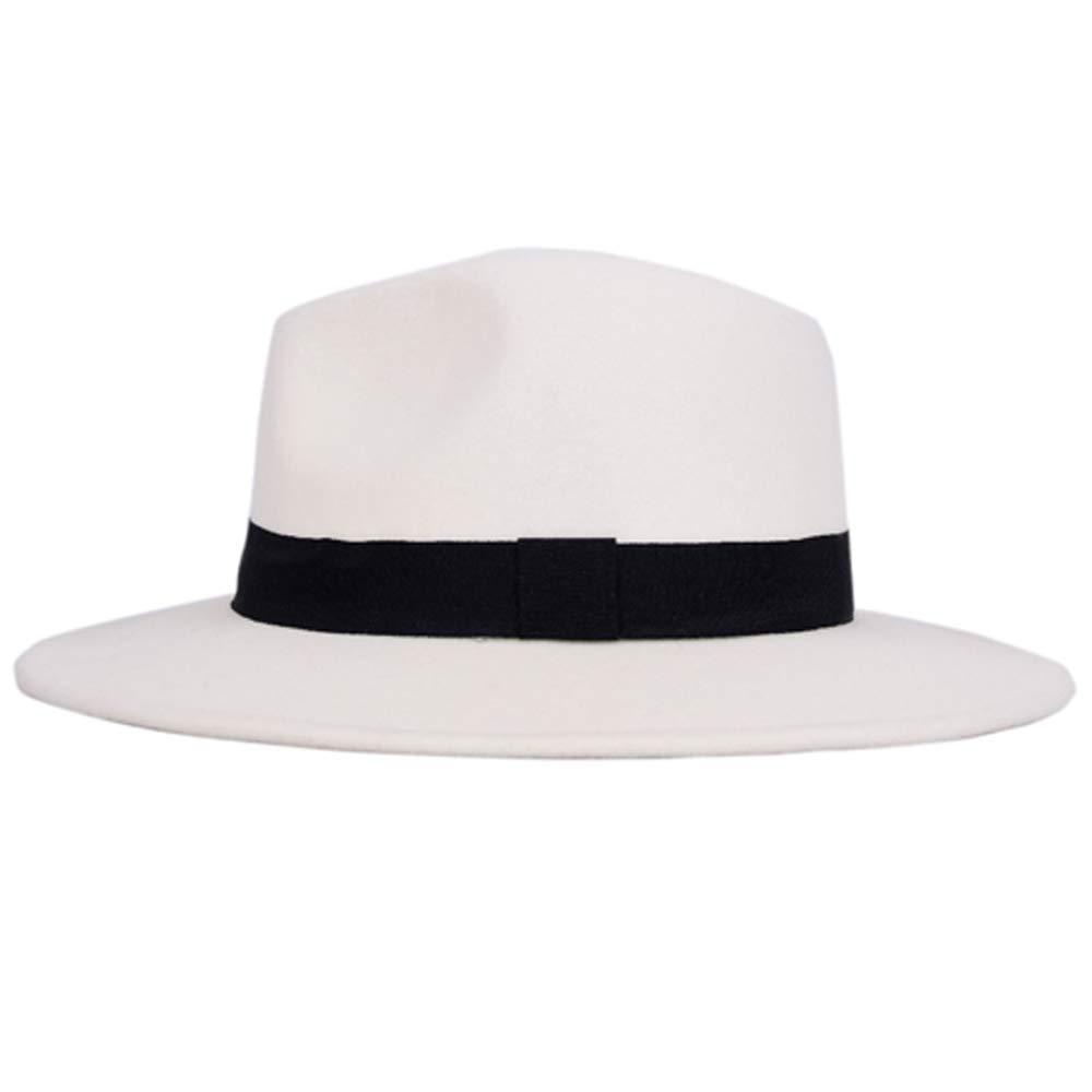 Black Fedora Hat Unisex Wide Brim Hat Autumn Winter Fedora Hat Wide Cap Winter Wool Classic Hat Men Elegant Gentleman Hat For Party Stevvex