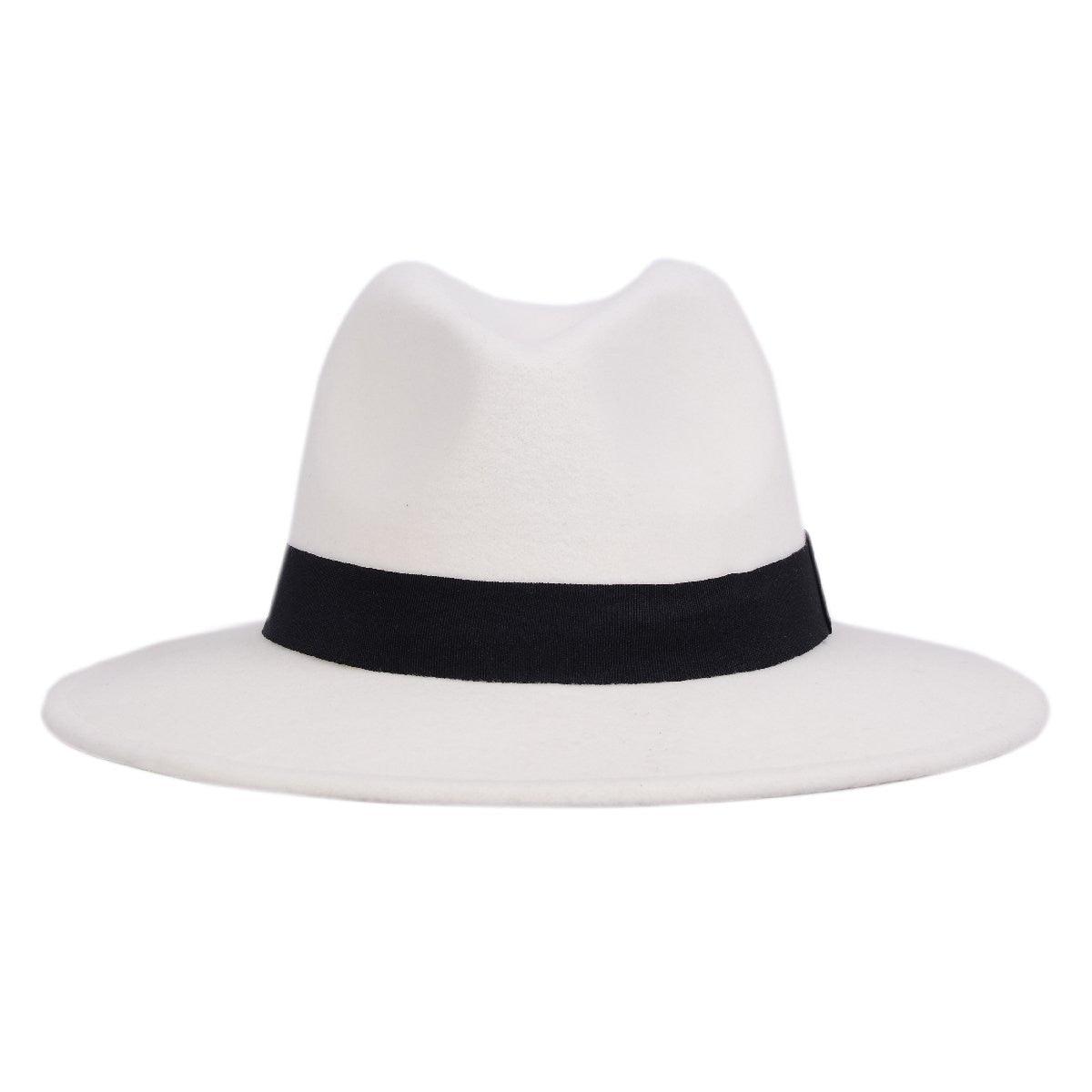 Black Fedora Hat Unisex Wide Brim Hat Autumn Winter Fedora Hat Wide Cap Winter Wool Classic Hat Men Elegant Gentleman Hat For Party Stevvex