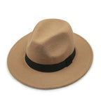 Black Fedora Hat Unisex Wide Brim Hat Autumn Winter Fedora Hat Wide Cap Winter Wool Classic Hat Men Elegant Gentleman Hat For Party Stevvex
