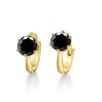 925 Sterling Silver Moissanite Clip-On Earrings Round Six-Prong White Gold BandsCo Straps