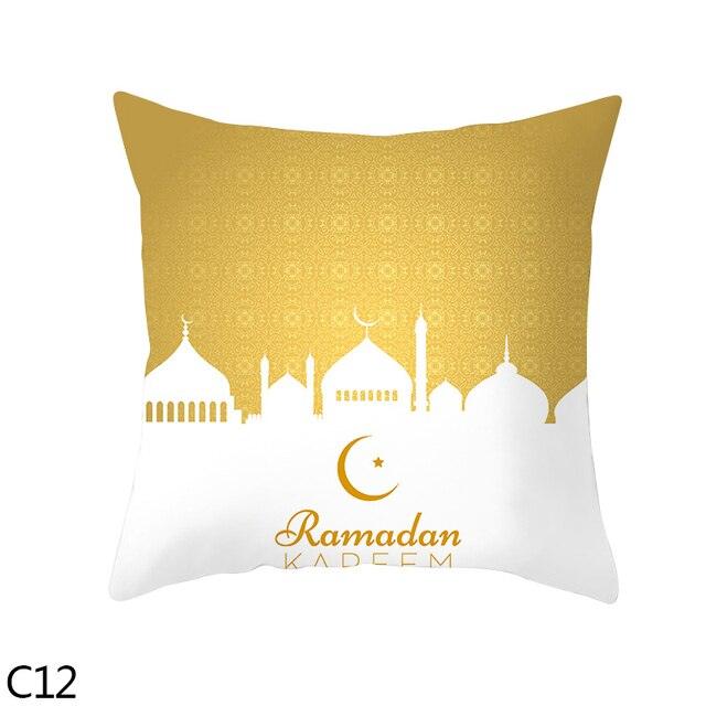 Black Gold Decor Pillow Case Ramadan Cushion Cover Pattern Decorative Cushion Pillowcase Stylish Pillow Home Decor Pillowcover Stevvex