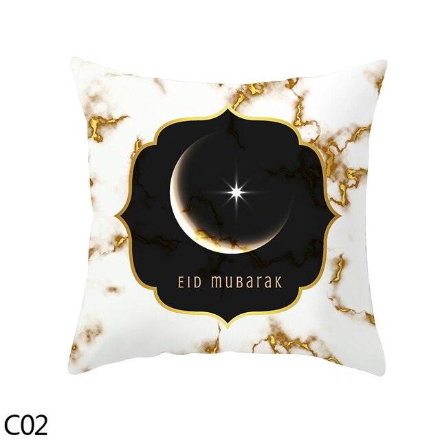 Black Gold Decor Pillow Case Ramadan Cushion Cover Pattern Decorative Cushion Pillowcase Stylish Pillow Home Decor Pillowcover Stevvex