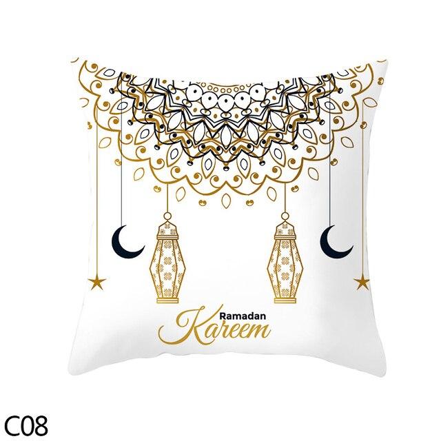 Black Gold Decor Pillow Case Ramadan Cushion Cover Pattern Decorative Cushion Pillowcase Stylish Pillow Home Decor Pillowcover Stevvex