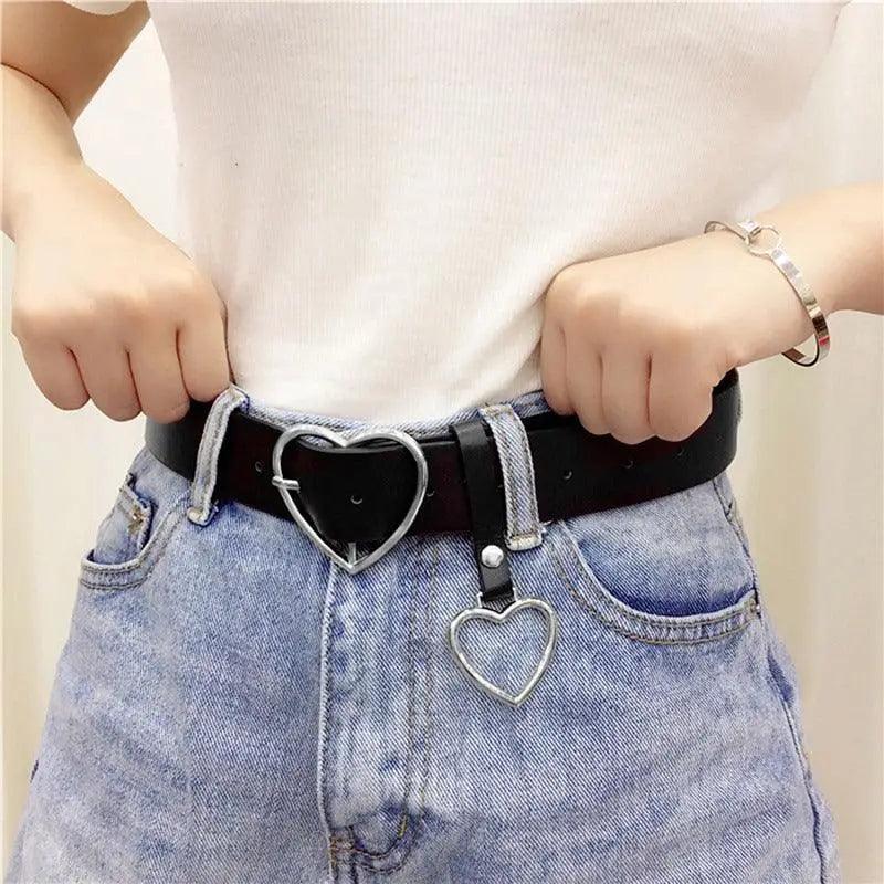 Black Heart Shaped Belt High Quality Love Elegant Belts For Women Vintage Design Belt Ladies Dress Waistband For Jeans Shorts Ladies Dress Stevvex