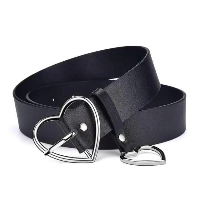 Black Heart Shaped Belt High Quality Love Elegant Belts For Women Vintage Design Belt Ladies Dress Waistband For Jeans Shorts Ladies Dress Stevvex