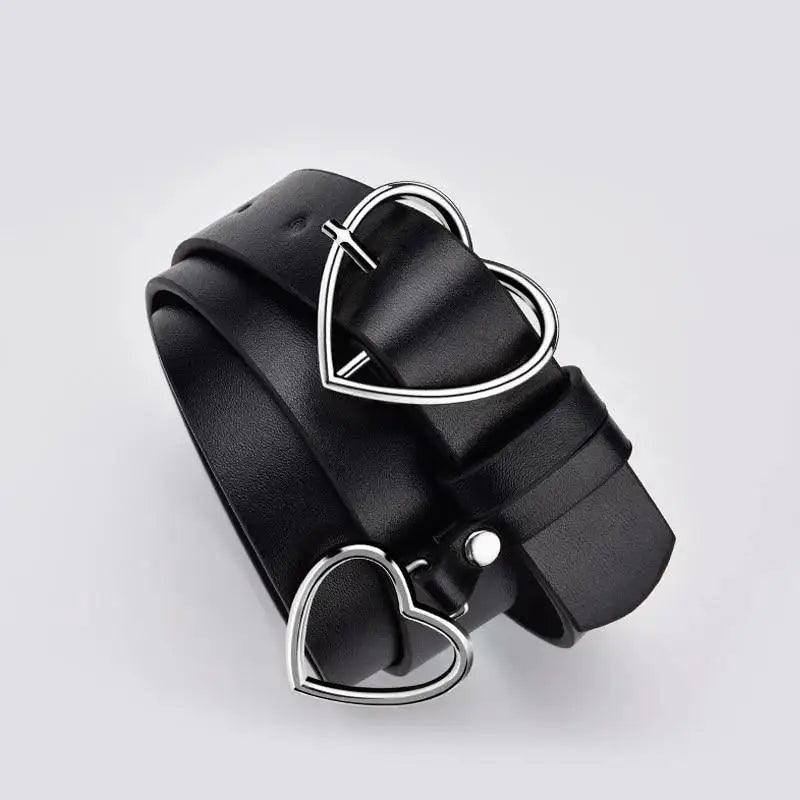 Black Heart Shaped Belt High Quality Love Elegant Belts For Women Vintage Design Belt Ladies Dress Waistband For Jeans Shorts Ladies Dress Stevvex