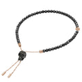 Black Hematite Skull Pull Chain Adjustable Bracelet