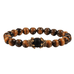 Black Lava Stone Crown Charm Tiger Eye Beads Bracelet For Men Women Braided Bracelets Handmade Adjustable Couple Distance Bracelets Lava Stone Beads Essential Oil Diffuser Adjustable Bracelet With King Queen Crown Charm