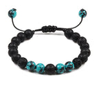 Black Lava Stone Crown Charm Tiger Eye Beads Bracelet For Men Women Braided Bracelets Handmade Adjustable Couple Distance Bracelets Lava Stone Beads Essential Oil Diffuser Adjustable Bracelet With King Queen Crown Charm