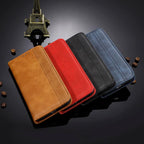 Black Leather Case for iPhone 11 12 13 14 Pro XS Max XR X 8 7 6S 6 Plus Magnet Flip Case Cover For iPhone Business Wallet Leather Case with Magnetic Flip Card Holder Kickstand Full Body Protective Anti-Drop Phone Case