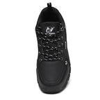 Black Leather Hiking Shoes Wear Resistant Outdoor Sport Mens Shoes Lace-Up Mens Climbing Hunting Low Cut Boots Leather Walking Shoes For Outdoor Training