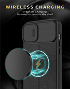 Black Leather Shockproof Phone Case on iPhone 13 11 12 14 Pro Max XR XS Max 14 Plus Camera Lens Protection Soft Back Cover Silky-Soft Touch Full-Body Protective Case Shockproof Cover Stevvex