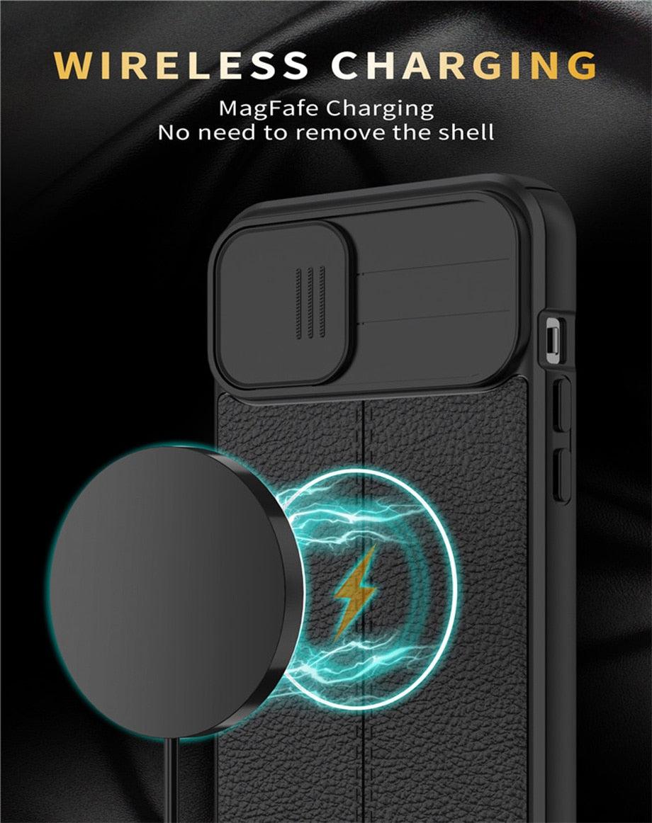 Black Leather Shockproof Phone Case on iPhone 13 11 12 14 Pro Max XR XS Max 14 Plus Camera Lens Protection Soft Back Cover Silky-Soft Touch Full-Body Protective Case Shockproof Cover Stevvex