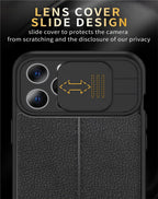 Black Leather Shockproof Phone Case on iPhone 13 11 12 14 Pro Max XR XS Max 14 Plus Camera Lens Protection Soft Back Cover Silky-Soft Touch Full-Body Protective Case Shockproof Cover Stevvex