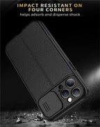 Black Leather Shockproof Phone Case on iPhone 13 11 12 14 Pro Max XR XS Max 14 Plus Camera Lens Protection Soft Back Cover Silky-Soft Touch Full-Body Protective Case Shockproof Cover Stevvex