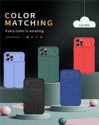 Black Leather Shockproof Phone Case on iPhone 13 11 12 14 Pro Max XR XS Max 14 Plus Camera Lens Protection Soft Back Cover Silky-Soft Touch Full-Body Protective Case Shockproof Cover Stevvex