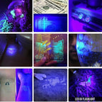 Black Light Flashlight UV Flashlight Super Bright LED Tactical Flashlights 1200 Lumen Rechargeable LED Zoomable UV Torch Waterproof Flashlight Lamp For Pet Urine Stains Detection/Camping Stevvex
