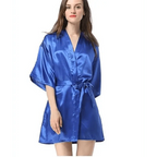 Black Lightweight Elegant Faux Silk Bathrobes For Women V Neck Design  Bridesmaid Bathrobe Wedding  Short Women Bathrobes Stevvex