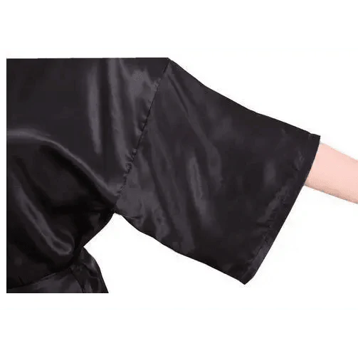 Black Lightweight Elegant Faux Silk Bathrobes For Women V Neck Design  Bridesmaid Bathrobe Wedding  Short Women Bathrobes Stevvex