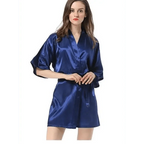 Black Lightweight Elegant Faux Silk Bathrobes For Women V Neck Design  Bridesmaid Bathrobe Wedding  Short Women Bathrobes Stevvex