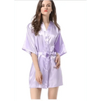 Black Lightweight Elegant Faux Silk Bathrobes For Women V Neck Design  Bridesmaid Bathrobe Wedding  Short Women Bathrobes Stevvex