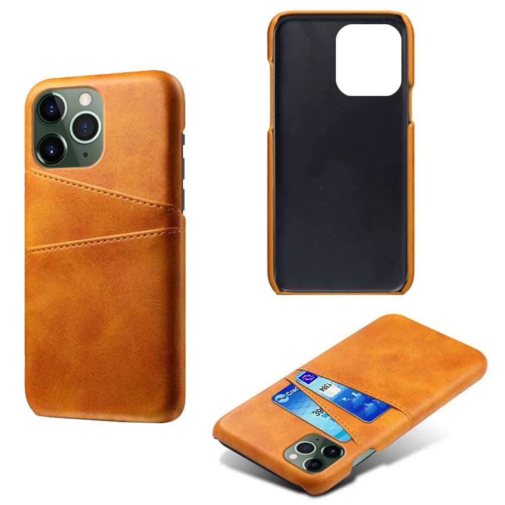 Black Luxury Men Card Holder Case for iPhone Business Classic Leather Wallet Case for iphone 12 13 14 Pro Max Phone Cover PU Leather Wallet Case with Card Pockets Back Cover Stevvex