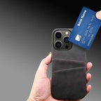 Black Luxury Men Card Holder Case for iPhone Business Classic Leather Wallet Case for iphone 12 13 14 Pro Max Phone Cover PU Leather Wallet Case with Card Pockets Back Cover Stevvex