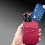Black Luxury Men Card Holder Case for iPhone Business Classic Leather Wallet Case for iphone 12 13 14 Pro Max Phone Cover PU Leather Wallet Case with Card Pockets Back Cover Stevvex