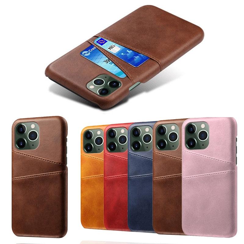 Black Luxury Men Card Holder Case for iPhone Business Classic Leather Wallet Case for iphone 12 13 14 Pro Max Phone Cover PU Leather Wallet Case with Card Pockets Back Cover Stevvex