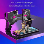Black Metal Joystick Trigger Shooting Gamepad Portable Controller Compatible With Smartphone Gaming Mobile Phone Holder Stevvex