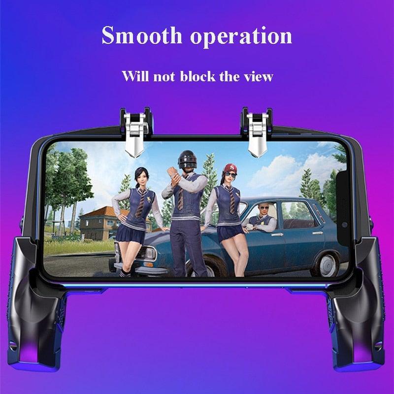 Black Metal Joystick Trigger Shooting Gamepad Portable Controller Compatible With Smartphone Gaming Mobile Phone Holder Stevvex