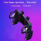 Black Metal Joystick Trigger Shooting Gamepad Portable Controller Compatible With Smartphone Gaming Mobile Phone Holder Stevvex