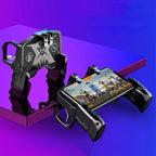 Black Metal Joystick Trigger Shooting Gamepad Portable Controller Compatible With Smartphone Gaming Mobile Phone Holder Stevvex