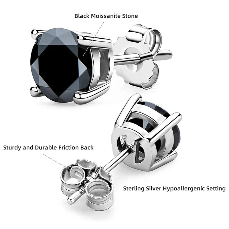 Moissanite Stud Earrings 0.1-3CT S925 Sterling Silver Platinum Plated Bride BandsCo Straps
