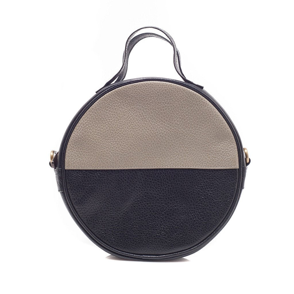 Black Moon Bag Crossbody Clutch Eco Leather Handwoven Cotton Retro Style BandsCo Straps