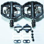 Black nylon DU + bearing Mountain Clipless Bike Bicycle Cycling Pedals Cleats Pedal Bicycle Bike Pedals Road Bicycle Pedals Cleats Set Clipless Pedals Compatible With Mountain BIkes Stevvex
